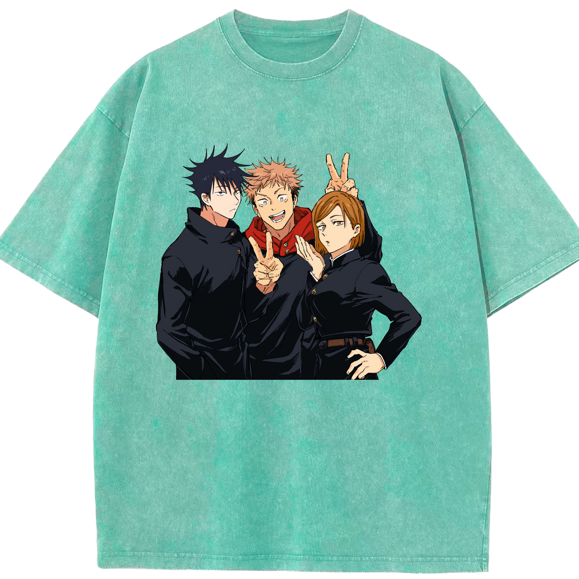 （画像用） 呪術廻戦 Jujutsu Kaisen 綿100% ヴィンテージ風 半袖Tシャツ（フロントプリント）